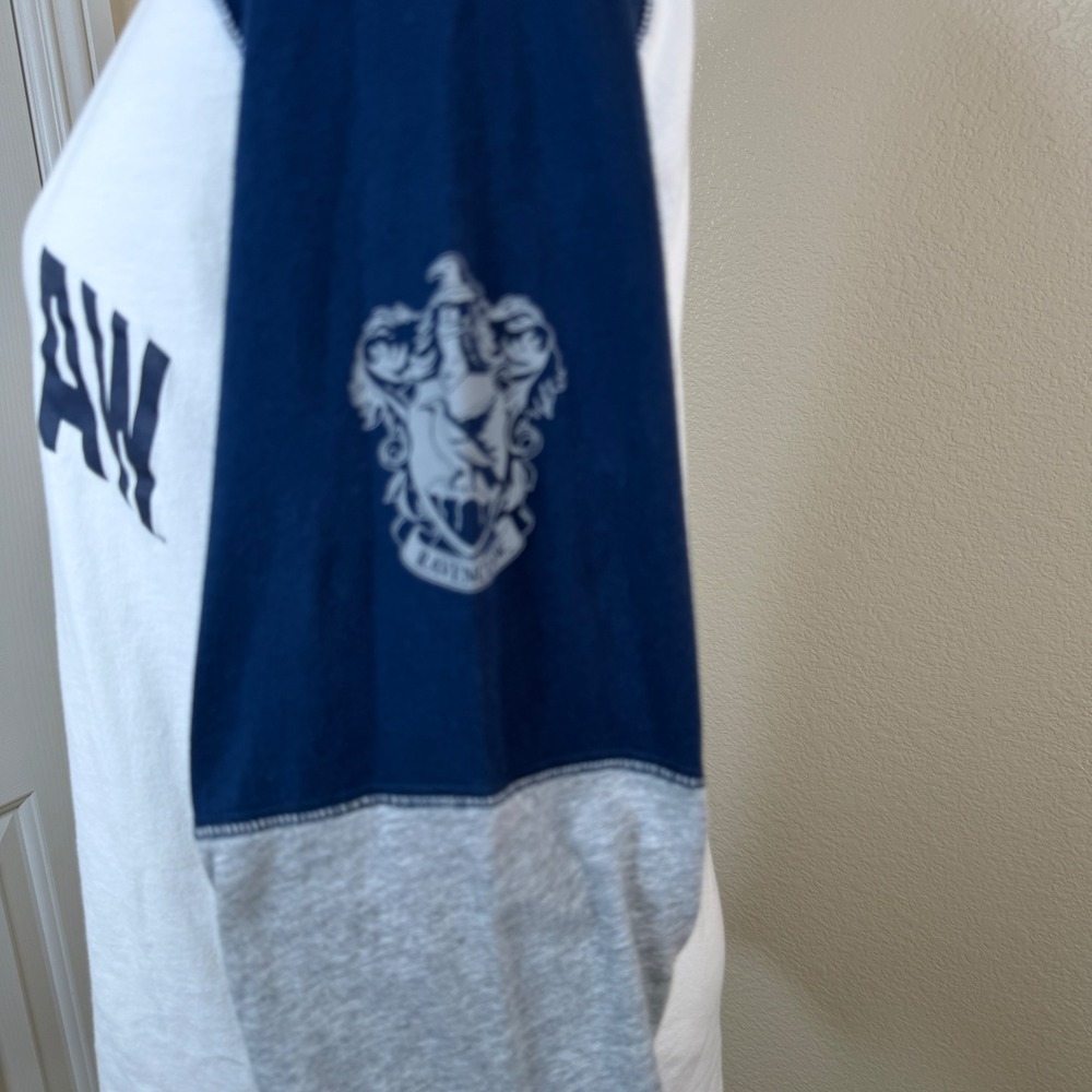 Universal Studios Harry Potter Ravenclaw Raglan Shirt XL White Navy/Grey - Picture 6 of 14